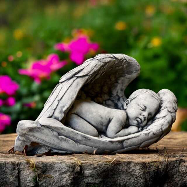 Concrete Baby Angel Statue Stone Cherub Figurine Lying Garden Sculpture Wings Ornament Outdoor Yard Decor Gift For Lovers - image 1