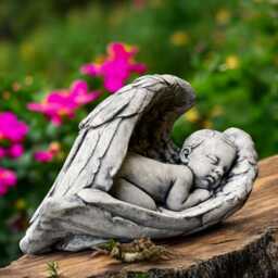 Concrete Baby Angel Statue Stone Cherub Figurine Lying Garden Sculpture Wings Ornament Outdoor Yard Decor Gift For Lovers - thumbnail 2