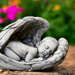 Concrete Baby Angel Statue Stone Cherub Figurine Lying Garden Sculpture Wings Ornament Outdoor Yard Decor Gift For Lovers - thumbnail 3