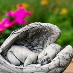 Concrete Baby Angel Statue Stone Cherub Figurine Lying Garden Sculpture Wings Ornament Outdoor Yard Decor Gift For Lovers - thumbnail 4