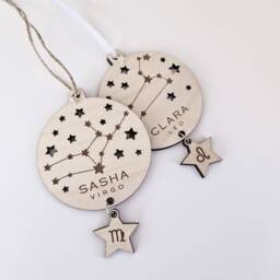 Personalised Libra Zodiac Decoration - Star Sign Birthday Gift Christmas Ornament - thumbnail 2