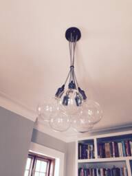 Custom Any Colors. 5 Pendant Light Cluster - Modern Glass Globe Bubble Chandelier
