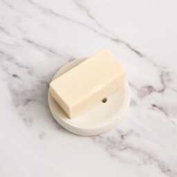 Round Draining Concrete Soap Dish Modern Bathroom Decor, Three Drain Holes - thumbnail 3
