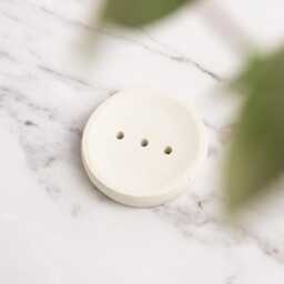 Round Draining Concrete Soap Dish Modern Bathroom Decor, Three Drain Holes - thumbnail 2