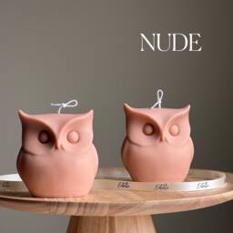 Sculptural Owl Candle - Vegan Soy Wax, Autumn Home Decor - thumbnail 2