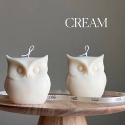 Sculptural Owl Candle - Vegan Soy Wax, Autumn Home Decor - thumbnail 3