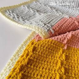 Free UK Shipping Handmade Crochet Baby Blanket, Cot Blaneket, Lap Handmade Blanket - thumbnail 2