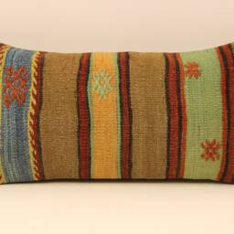 Handmade Lumbar Kilim Pillow 10x20Inch 25x50cmorientalbohopillowturkish Kilim Pillowcover Chair Smalloblong Cushioncovertribal 4Yef-16 - thumbnail 2