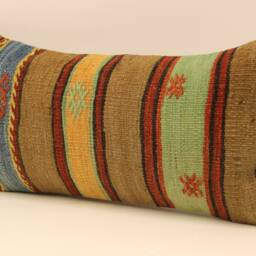 Handmade Lumbar Kilim Pillow 10x20Inch 25x50cmorientalbohopillowturkish Kilim Pillowcover Chair Smalloblong Cushioncovertribal 4Yef-16 - thumbnail 3