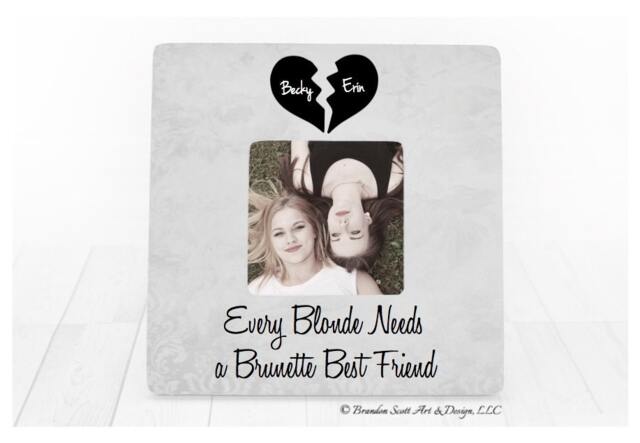 Brunette & A Blonde Best Friend Bond Picture Frame Friends Gift - image 1