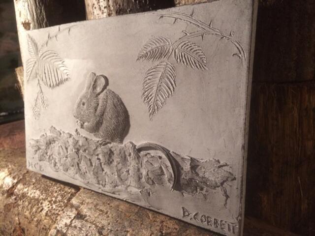 Mouse Wall Sculpture, Composite Stone, Mouse Plaque, Home Ornament, Garden Art, Relief Animal Art - image 1