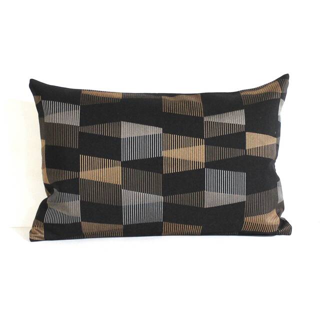 Black & Copper Geometric Throw Pillow Cover Modern Upholstery Fabric Pillowcase - image 1