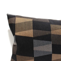 Black & Copper Geometric Throw Pillow Cover Modern Upholstery Fabric Pillowcase - thumbnail 3