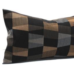 Black & Copper Geometric Throw Pillow Cover Modern Upholstery Fabric Pillowcase - thumbnail 2