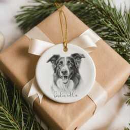 Personalised Border Collie Dog Christmas Bauble, Breed Ceramic Lovers Gift, Gift - thumbnail 1