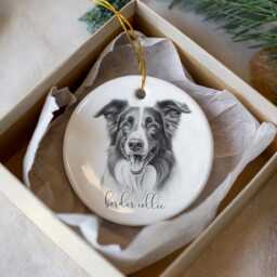 Personalised Border Collie Dog Christmas Bauble, Breed Ceramic Lovers Gift, Gift - thumbnail 2