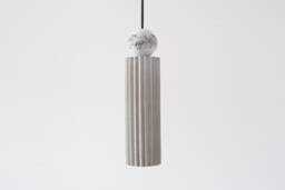 Handmade Concrete Cylinder Pendant Light With Marble Accent - thumbnail 1