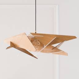 Wood Pendant Light, Hanging Lamp, Kitchen Island, Wooden Lampshade, Modern Design, Ceiling Fixture, Scandinavian Style, Natural - thumbnail 2