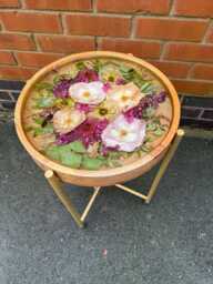 Flower Preservation Resin Table/Floral Side Wedding Presevation Bouquet - thumbnail 1