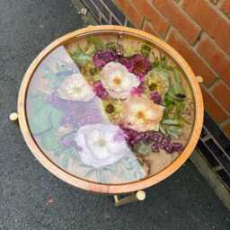 Flower Preservation Resin Table/Floral Side Wedding Presevation Bouquet - thumbnail 2