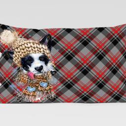 Dog Print Waist Pillow Cover/Christmas Cushions Covers/Winter Cushion Cover/Rectangle Case/xmas Throw Case/Dog Case - thumbnail 4