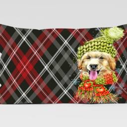 Dog Print Waist Pillow Cover/Christmas Cushions Covers/Winter Cushion Cover/Rectangle Case/xmas Throw Case/Dog Case - thumbnail 3