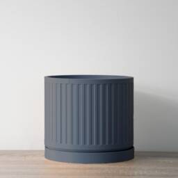 "Jetsetter Planter With Drainage & Saucer in Stone Blue, Unique 3D-Printed Plant Pot, Small To Large Sizes 4"" 5"" 6"" 7"" 8" - thumbnail 2