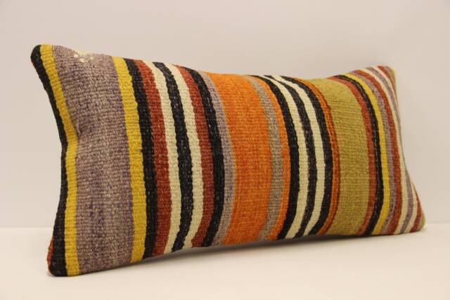 Bohemian Cushion Sofa Pillow Bed Vintage Kilim 12x24 - 30x50 cm Emroidered Lumbar Throw 4Oaf-353 - image 1