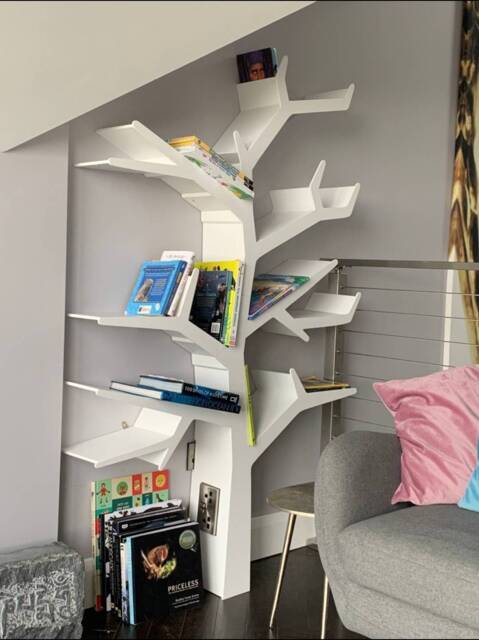 Tree Bookshelf Wooden Wall Shelf Kids Room Nursery Decor Handmade Wood Bookcase Forest Montessori - image 1