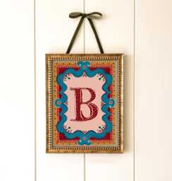 Personalised Nursery Initial Print Folk Letter Kids Wall Art Baby Room Storybook Vintage Style Artwork - thumbnail 1