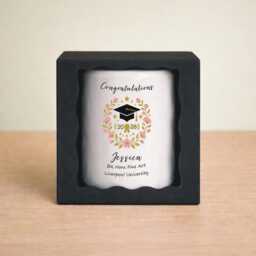 Personalised Ceramic Graduation Tea Light Holder Keepsake Gift - Customised With Name, University, Course & Year - thumbnail 2