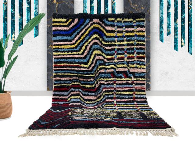 Wool Area Rug - Authentic Handmade Genuine Wool Made To Order Berber Style Free Worldwide Shipping Moroccan Rugs - image 1