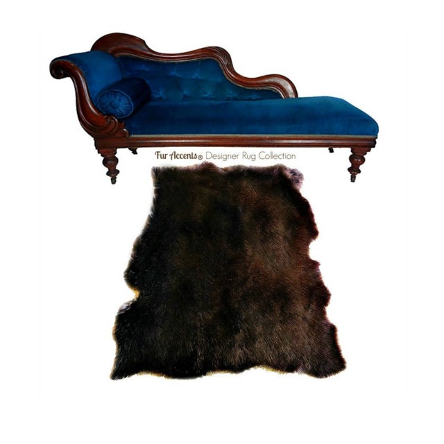 Faux Fur Area Rug - Sheepskin Pelt Shape, Tattered Edge Designer Throw - image 1