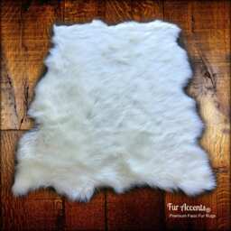 Faux Fur Area Rug - Sheepskin Pelt Shape, Tattered Edge Designer Throw - thumbnail 3