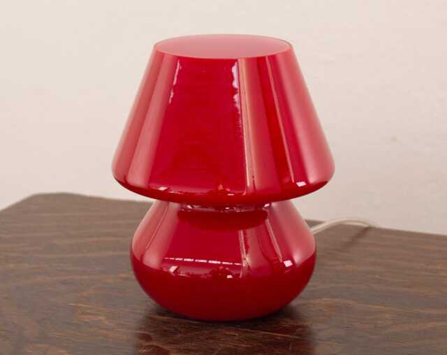Mushroom Lamp Red Venetian Murano Glass - Handcrafted Italian Light - image 1
