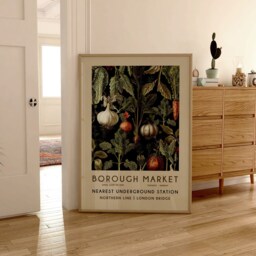 Botanical Market Wall Art Print, Plant London Poster, Art, Living Room, Dining Kitchen, Modern, Vintage Gallery 2443 - thumbnail 3