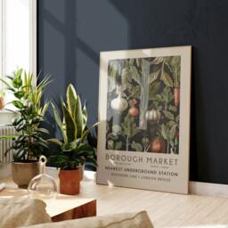 Botanical Market Wall Art Print, Plant London Poster, Art, Living Room, Dining Kitchen, Modern, Vintage Gallery 2443 - thumbnail 2