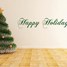 Merry Christmas Or Season's Greetings Happy Holidays Vinyl Wall Decals - Winter- Holiday - thumbnail 4