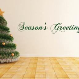 Merry Christmas Or Season's Greetings Happy Holidays Vinyl Wall Decals - Winter- Holiday - thumbnail 3