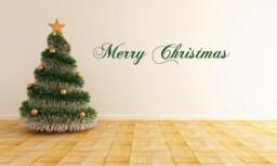 Merry Christmas Or Season's Greetings Happy Holidays Vinyl Wall Decals - Winter- Holiday - thumbnail 1