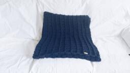 Chunky Crochet Afghan Blanket - Soft Wool Blend, Brick Pattern