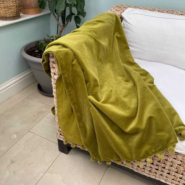 Green Velvet Throw Blanket, Olive Throw, Sofa Lime Bed Gift For Home, Orange , Orange Blanket - image 1