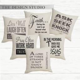 Live Well, Love Much, Faith Pillow Scripture Ranch D??cor For Farmhouse Chic Homes - thumbnail 1