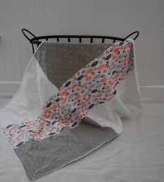 Floral Baby Girl Blanket - Gray, White & Coral Blanket, Patchwork Style, Nursery Decor, Shower Gift