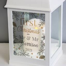 Personalised First Christmas White Lantern - Lantern Gift Couple Gift New Mum Dad - thumbnail 3