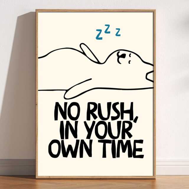 Sleepy Bear Print Whimsical Minimalist Bedroom Decor - image 1