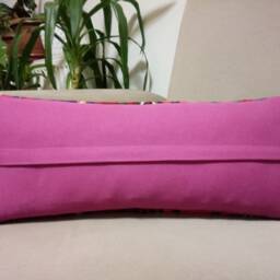 Lumbar Decorative Pillow 8x20 Inches Striped Turkish Anatolian Kilim Wool Kilim Pillow Handmade Decor Rug - thumbnail 2