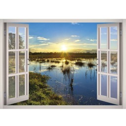 Nature Landscape Window 3D Wall Decal Art Removable Wallpaper Mural Sticker Vinyl Home Decor - thumbnail 2
