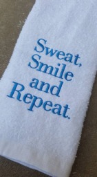 "Monogrammed Gym Towel ""Sweat, Smile, Repeat"" Sports Towel - 16""x 26" - thumbnail 2