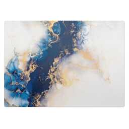 Abstract Wave Computer Chair Mat, Navy Office Abstraction Vinyl Floor Protector, Protector - thumbnail 2